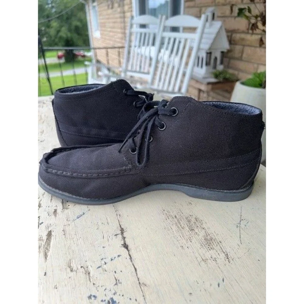 Adidas Ransom Black Canvas Laced Ankle Mid-Cut Moc Boots Men's Sz 10M